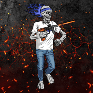 Adrenaline Skully NFT - Hellfire in Casual with Headband and Ring - Adrenaline